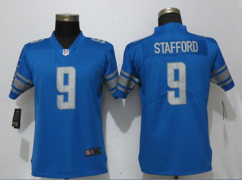 Women Detroit Lions #9 Stafford Blue Vapor Untouchable Player Nike Limited NFL Jerseys->philadelphia eagles->NFL Jersey